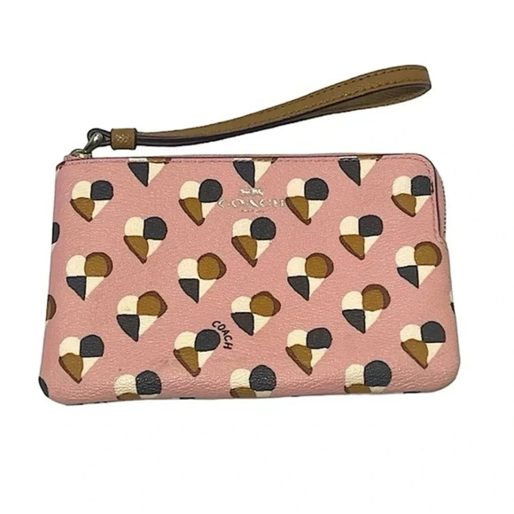 Coach Handbags - NWOT COACH CORNER ZIP WRISTLET WITH
NWT CHECKER HEART PRINT 💕